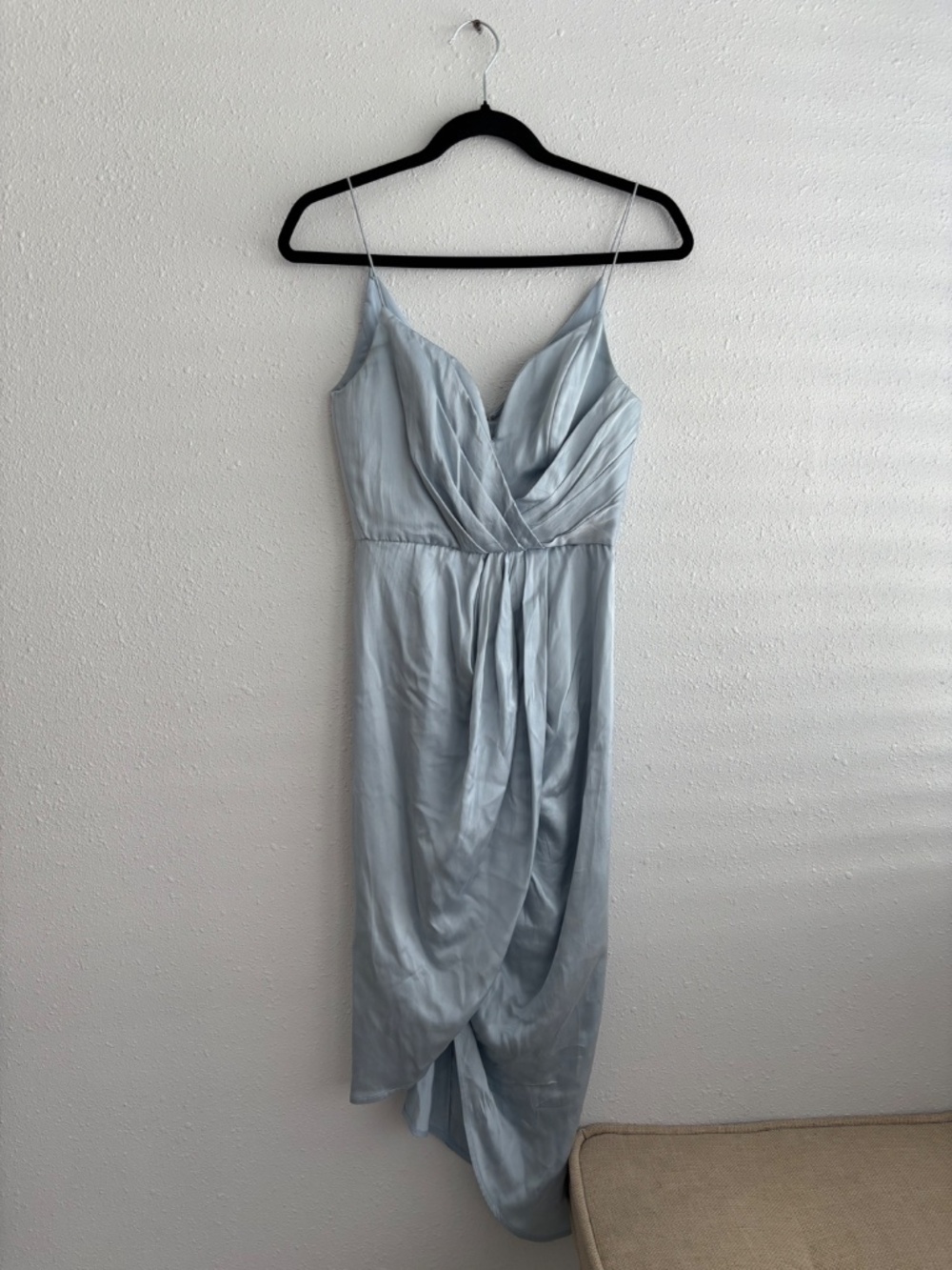 Zimmermann Light Blue Sueded Silk Plunge Drape Midi Dress - Picture 4 of 12